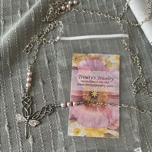 Silver Dragonfly Belly Necklace